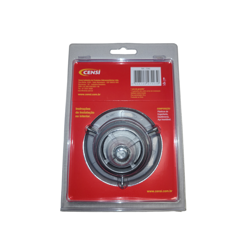 Valvula para Pia Americana 3.1/2 c/Acabamento Inox - Censi