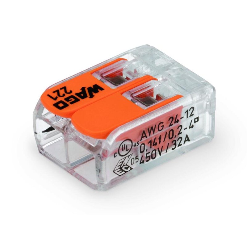 conector wago legitimo 221 612 2 polos ate 6mm 1975