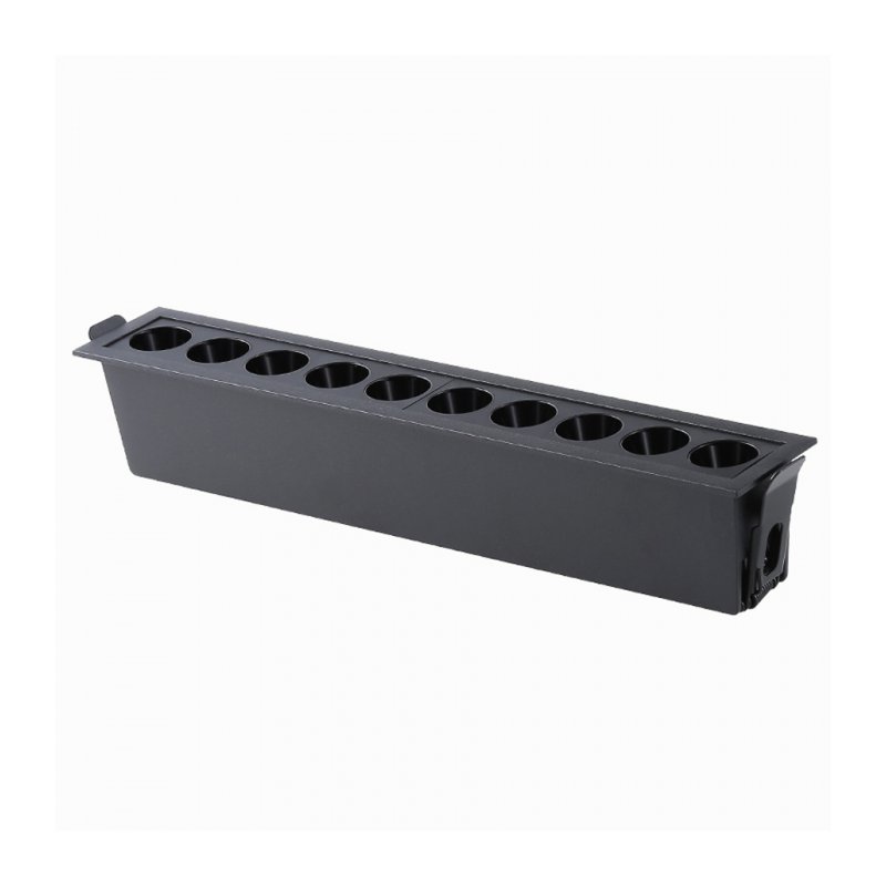 spot de embutir led powerus 10 focos irc 90 3000k 10w bivolt 5x28cm aluminio preto nordecor 6378