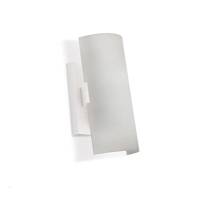 03 arandela meia cana vidro jateado creta 20cm 1xe27 opl